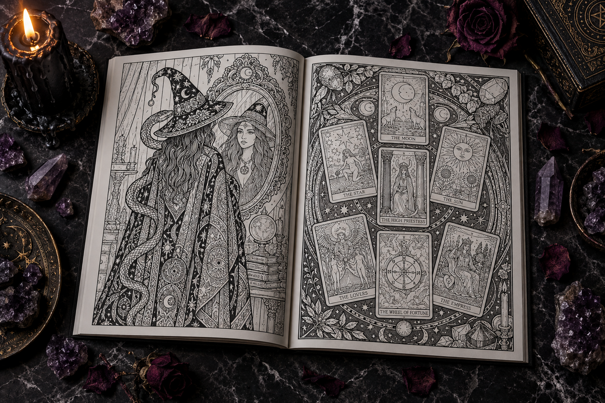 ColorVault Vol. 6 – Witchy & Dark Mystical: A Premium Adult Coloring Book PDF