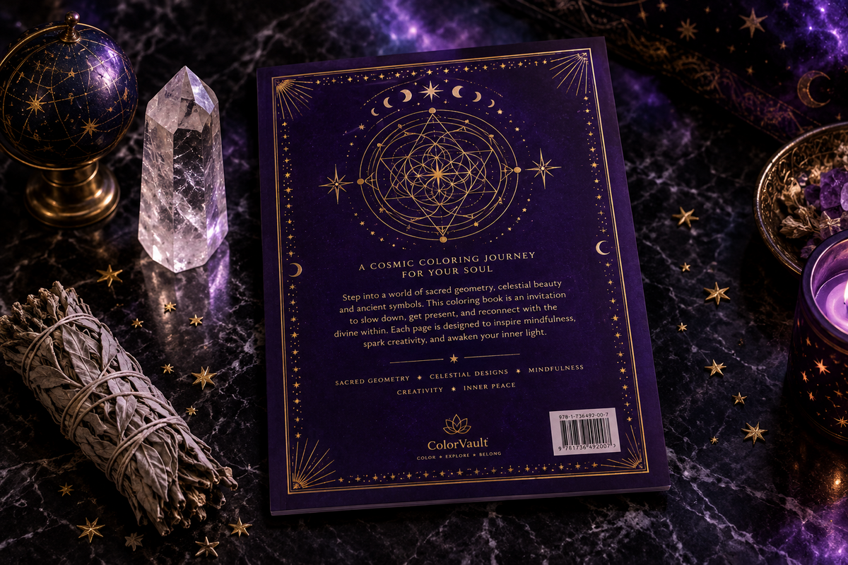 ColorVault Vol. 8 – Cosmic & Sacred Universe: A Premium Adult Coloring Book PDF