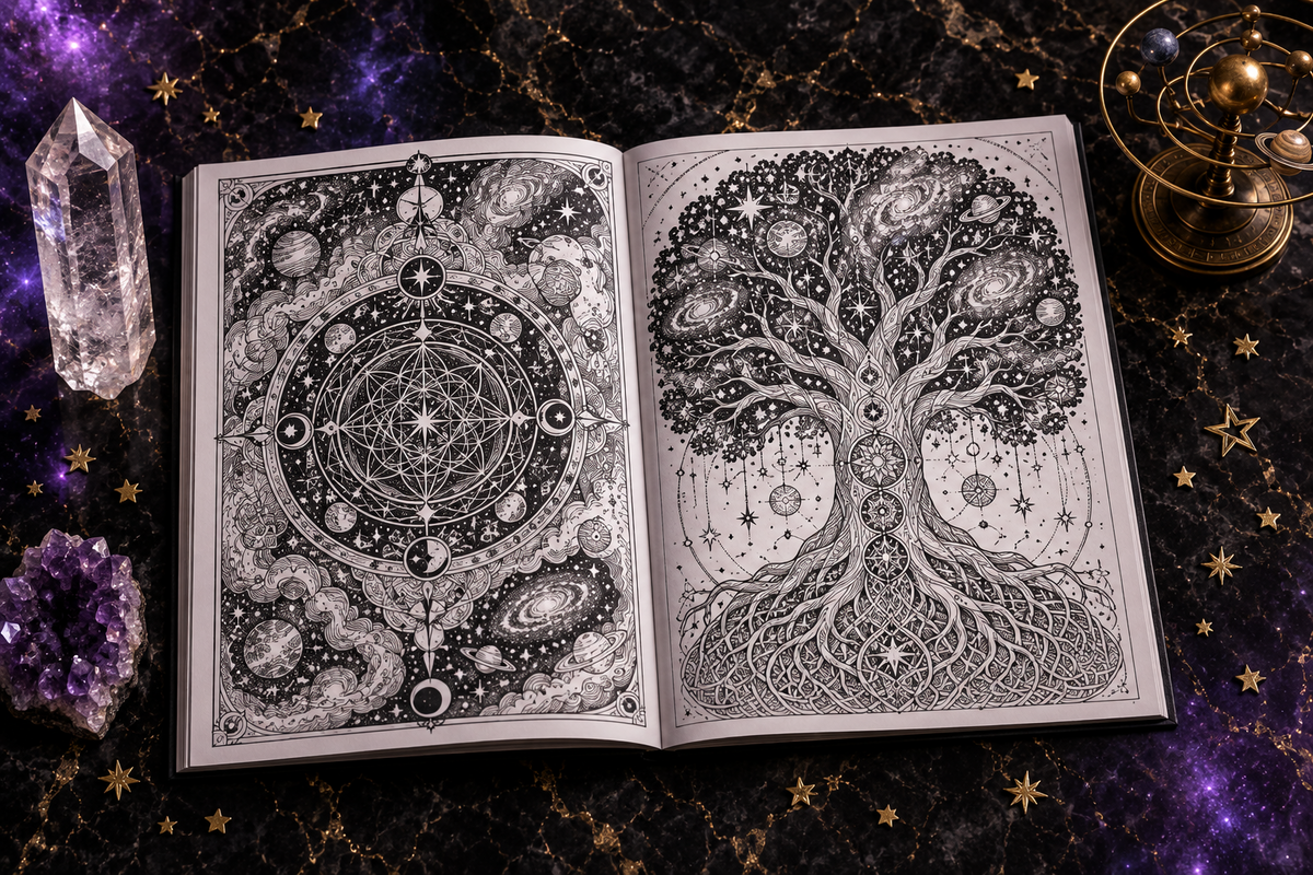 ColorVault Vol. 8 – Cosmic & Sacred Universe: A Premium Adult Coloring Book PDF